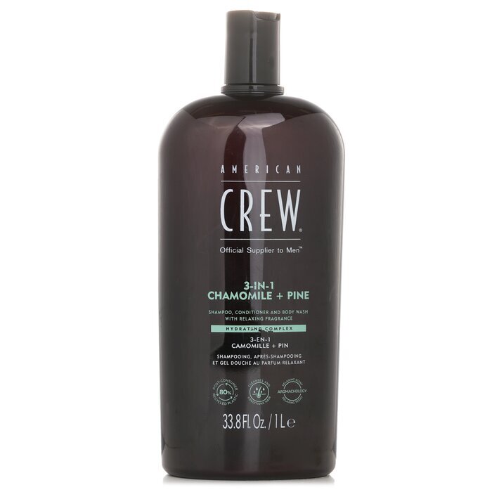 American Crew 3-in-1 Chamomile + Pine Shampoo, Conditioner And Body Wash 1000ml