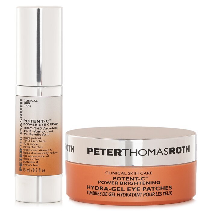 Clinically Stronger Brighetning 2 Piece Kit Of Full Size: Potent C Power Eye Cream + Hydra Gel Eye Patches 30 15ml