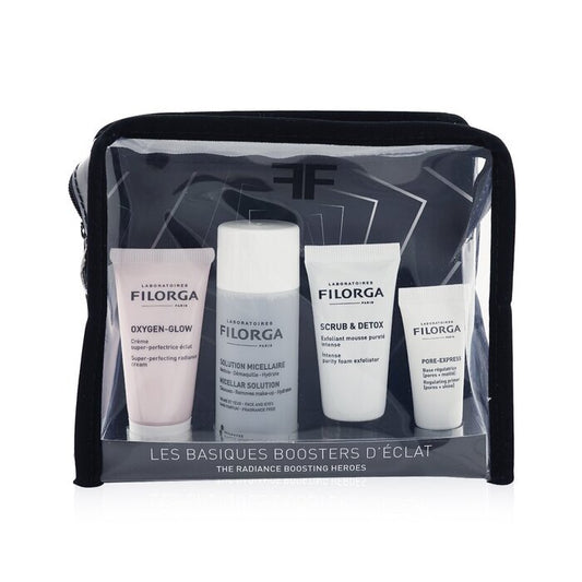 The Radiance Boosting Heroes Set: Oxygen Glow Cream + Micellar Solution 50ml + Scrub & Detox + Pore-Extress Primer 15ml