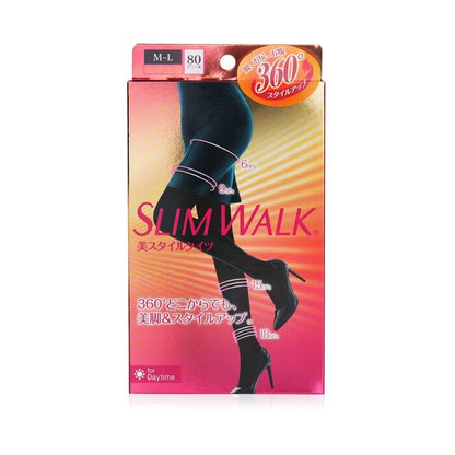 SlimWalk Compression Tights, Stepped Pressure Design -  Black (Size: M-L) 1pair